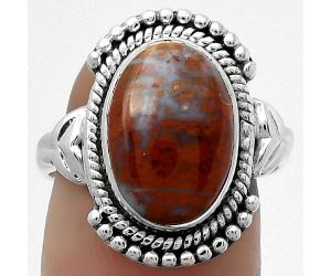 Natural Red Moss Agate Ring size-8 SDR173899 R-1292, 10x14 mm