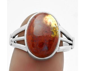 Natural Red Moss Agate Ring size-8 SDR173989 R-1535, 10x14 mm