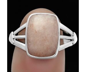 Natural Pink Scolecite Ring size-9.5 SDR174012 R-1535, 10x14 mm