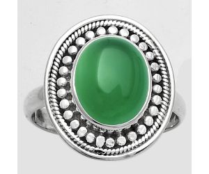 Natural Green Onyx Ring size-9 SDR174069 R-1469, 9x11 mm