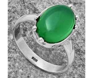 Natural Green Onyx Ring size-9 SDR174105 R-1506, 10x14 mm