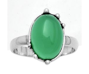 Natural Green Onyx Ring size-7.5 SDR174110 R-1506, 10x14 mm