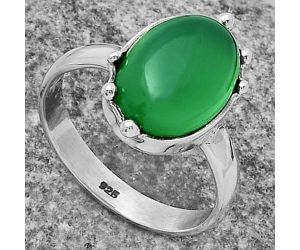 Natural Green Onyx Ring size-7.5 SDR174110 R-1506, 10x14 mm