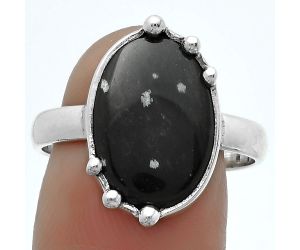 Natural Snow Flake Obsidian Ring size-9 SDR174139 R-1506, 11x15 mm