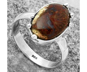 Natural Red Moss Agate Ring size-8.5 SDR174142 R-1506, 10x15 mm