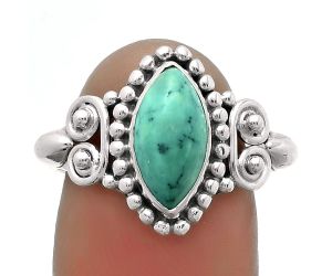 Natural Turquoise Magnesite Ring size-8 SDR174251 R-1283, 6x12 mm