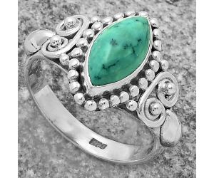 Natural Turquoise Magnesite Ring size-8 SDR174251 R-1283, 6x12 mm