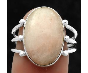 Natural Pink Scolecite Ring size-7.5 SDR174295 R-1003, 12x17 mm