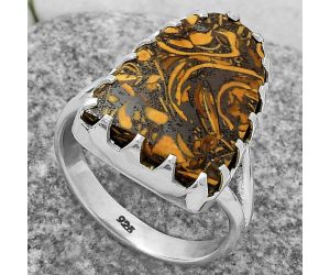 Coquina Fossil Jasper - India Ring size-7.5 SDR174323 R-1210, 14x19 mm