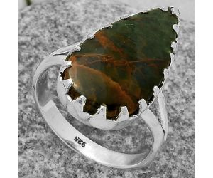Turkish Rainforest Chrysocolla Ring size-8.5 SDR174333 R-1210, 12x23 mm