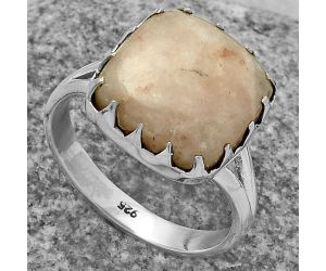Natural Pink Scolecite Ring size-8.5 SDR174338 R-1210, 13x13 mm