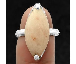 Natural Pink Scolecite Ring size-6.5 SDR174363 R-1089, 11x22 mm