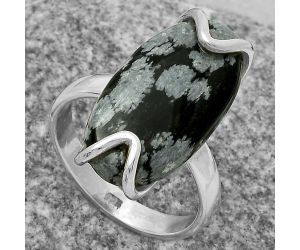 Natural Snow Flake Obsidian Ring size-7 SDR174368 R-1479, 11x22 mm