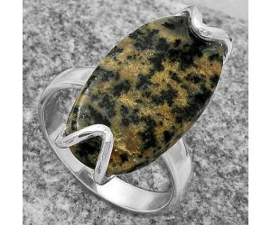 Natural Russian Honey Dendrite Opal Ring size-6.5 SDR174385 R-1479, 12x21 mm