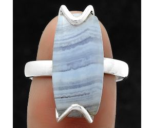Blue Lace Agate - South Africa Ring size-8.5 SDR174397 R-1479, 10x20 mm
