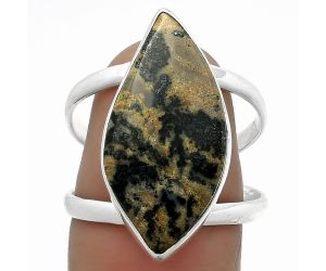 Natural Russian Honey Dendrite Opal Ring size-8 SDR174420 R-1002, 12x24 mm