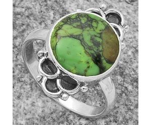 Natural Green Matrix Turquoise Ring size-8 SDR174455 R-1104, 12x12 mm