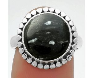 Natural Snow Flake Obsidian Ring size-7.5 SDR174541 R-1071, 12x12 mm