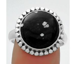 Natural Snow Flake Obsidian Ring size-9 SDR174545 R-1071, 14x14 mm