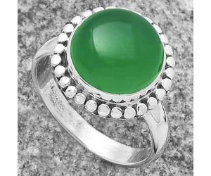 Natural Green Onyx Ring size-9 SDR174562 R-1071, 12x12 mm