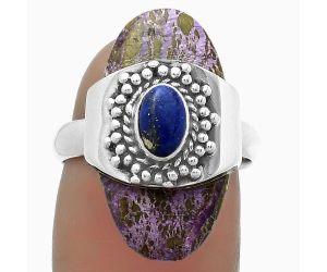 Purpurite - South Africa & Lapis Ring size-7 SDR174637 R-1371, 12x23 mm