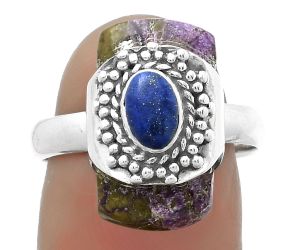 Purpurite - South Africa & Lapis Ring size-8 SDR174646 R-1371, 9x17 mm