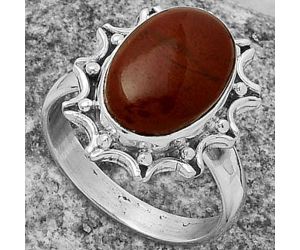 Natural Red Moss Agate Ring size-8 SDR174687 R-1189, 10x14 mm