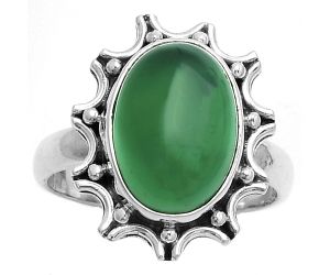 Natural Green Onyx Ring size-9 SDR174694 R-1189, 10x14 mm