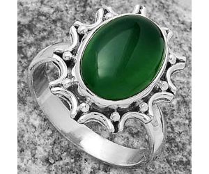 Natural Green Onyx Ring size-9 SDR174694 R-1189, 10x14 mm