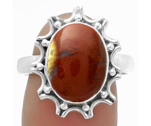 Natural Red Moss Agate Ring size-9 SDR174697 R-1189, 10x14 mm