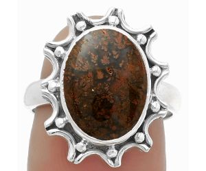 Natural Red Moss Agate Ring size-7 SDR174701 R-1189, 10x14 mm