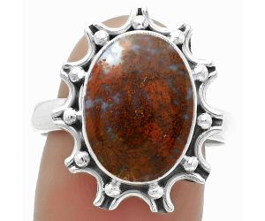 Natural Red Moss Agate Ring size-9 SDR174711 R-1189, 11x15 mm