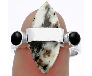 Astrophyllite - Russia & Black Onyx Ring size-9 SDR174778, 10x22 mm