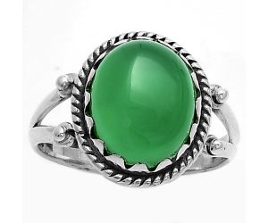 Natural Green Onyx Ring size-8.5 SDR174819 R-1474, 10x12 mm