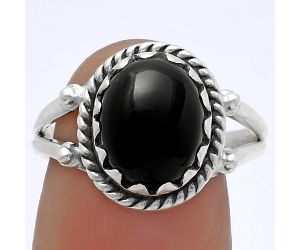 Natural Black Onyx - Brazil Ring size-7.5 SDR174824 R-1474, 9x11 mm
