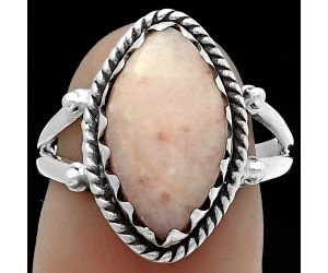 Natural Pink Scolecite Ring size-7 SDR174855 R-1474, 9x16 mm