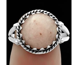 Natural Pink Scolecite Ring size-8.5 SDR174856 R-1474, 12x12 mm