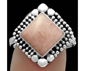 Natural Pink Scolecite Ring size-8.5 SDR174903 R-1154, 10x10 mm
