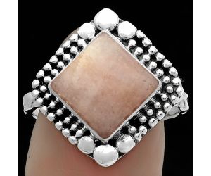 Natural Pink Scolecite Ring size-8.5 SDR174904 R-1154, 10x10 mm