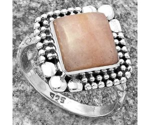 Natural Pink Scolecite Ring size-8.5 SDR174904 R-1154, 10x10 mm