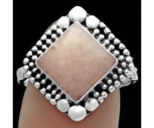 Natural Pink Scolecite Ring size-8.5 SDR174906 R-1154, 10x10 mm