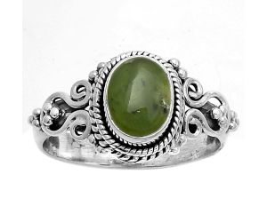 Natural Chrome Chalcedony Ring size-7 SDR174985 R-1345, 6x8 mm