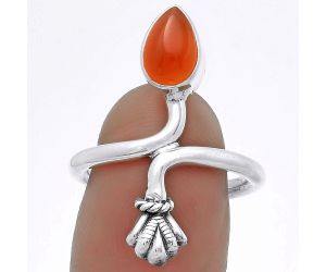 Natural Carnelian Ring size-7.5 SDR175075 R-1482, 6x9 mm