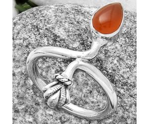 Natural Carnelian Ring size-7.5 SDR175075 R-1482, 6x9 mm