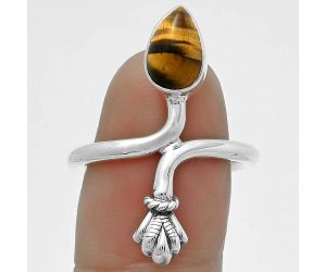 Natural Tiger Eye - Africa Ring size-7.5 SDR175084 R-1482, 6x9 mm