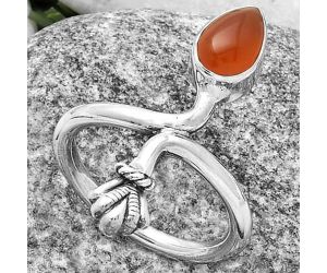 Natural Carnelian Ring size-7 SDR175095 R-1482, 6x9 mm
