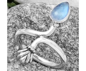Natural Rainbow Moonstone - India Ring size-7.5 SDR175102 R-1482, 6x9 mm