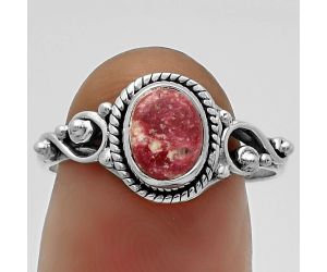 Natural Pink Thulite - Norway Ring size-8 SDR175130 R-1238, 6x8 mm