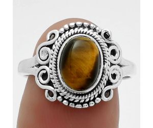 Natural Tiger Eye - Africa Ring size-8 SDR175174 R-1282, 7x9 mm