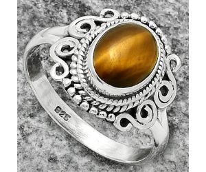 Natural Tiger Eye - Africa Ring size-8 SDR175188 R-1282, 7x9 mm